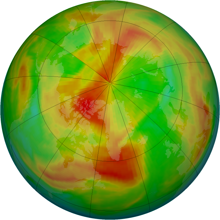 Arctic ozone map for 11 April 1990